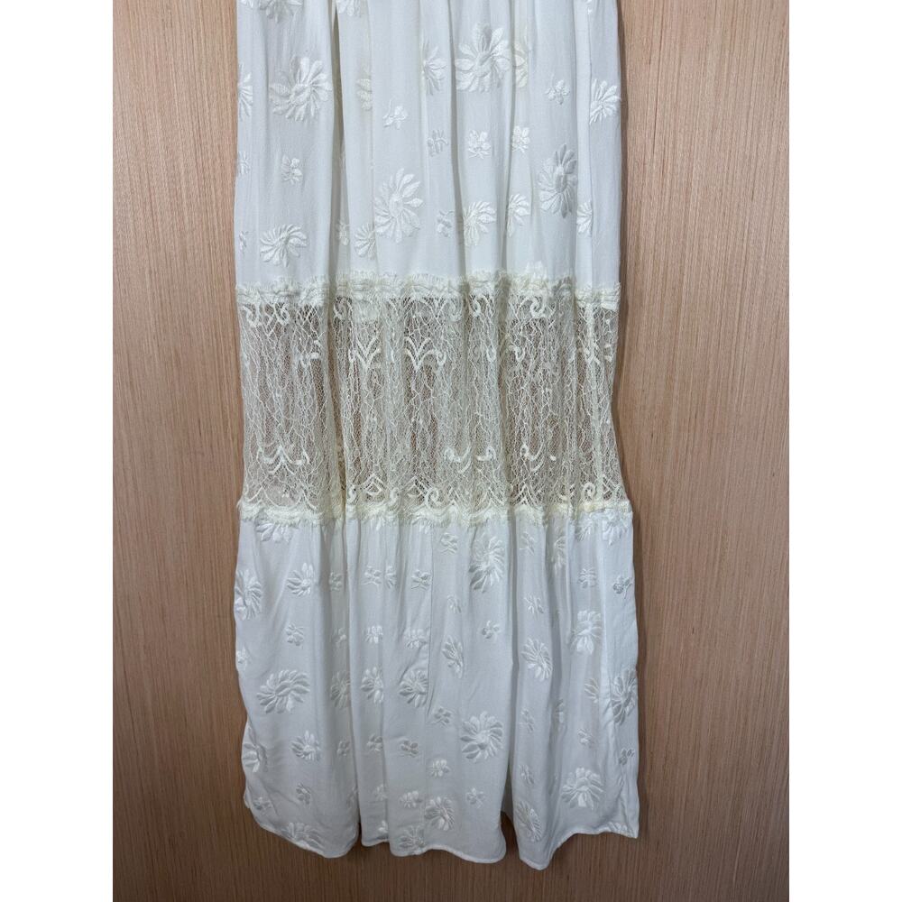 Willow & Clay Lace Babydoll Maxi Dress Womens Size Small Ivory Bohemian Romantic - Picture 6 of 13